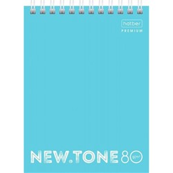 Блокнот на спирали А6 80л клетка "NEWtone PASTEL Незабудка" (065600) 05025 Хатбер