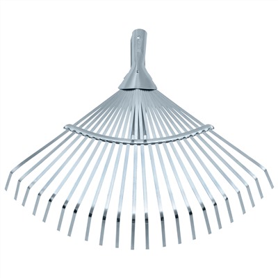 Грабли веерные стальные, 300 - 480 мм, 22 плоских зуба, оцинкованные,раздвижные, без черенка, Palisad