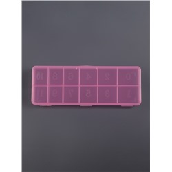 Органайзер для хранения мелочей, 12 секций, размер 18.4×6.7×2 см, прозрачный, розовый