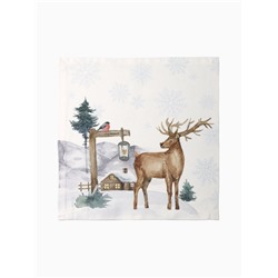 Набор новогодних салфеток «Этель» Forest animals, 40×40 см - 4 шт., 100% хлопок, саржа 190 г/м²