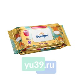 Салфетки детские влажные SUNLIGHT BABY ECO Жираф, Мишка 120 шт