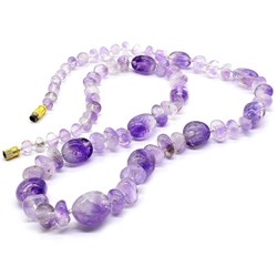 Бусы из Аметиста светлого (Ватиха) галтовка, 60см, 65г