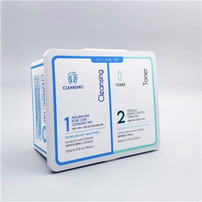 MeLoSo Набор пэдов для очищения и тонизирования кожи / 2 in 1 Dual Pad, 80 шт. x 2