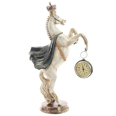 GAEM Фигурка декоративная "Лошадь" с часами D5см, (LR44x1), L22 W11 H39,5 см