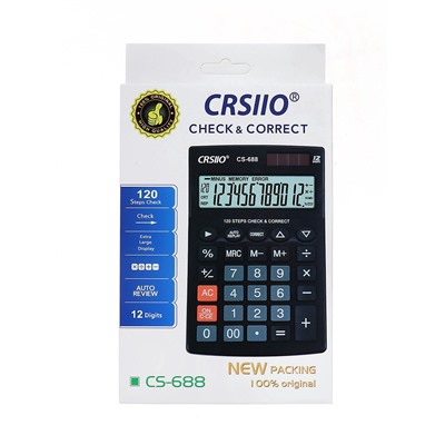 Калькулятор настольный 12-разрядный CT-388, чёрный