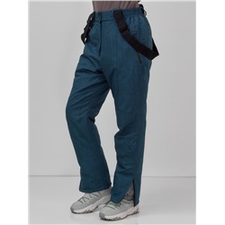 Полукомбинезон утепленный женский большого размера синего цвета 666_1S