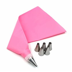 Многоразовый силиконовый кондитерский мешок с насадками для крема