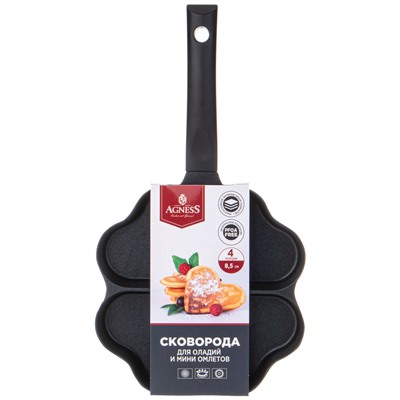СКОВОРОДА AGNESS ДЛЯ ОЛАДИЙ С АНТИПРИГАР.ПОКРЫТИЕМ 36*19.5*2.0СМ(КОР=12ШТ)