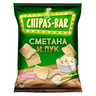 Снэки  CHIPAS BAR со вк.сметаны и лука 50гр