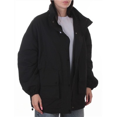 3089 BLACK Куртка демисезонная женская (100 гр. холлофайбер)
