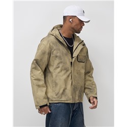 Куртка спортивная мужская весна осень бежевого цвета 25473B