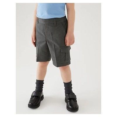 2pk Boys' Regular Leg Cargo School Shorts (2-14 Yrs)