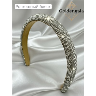 Ободок для волос со стразами объемный Арт ОБ6/004
