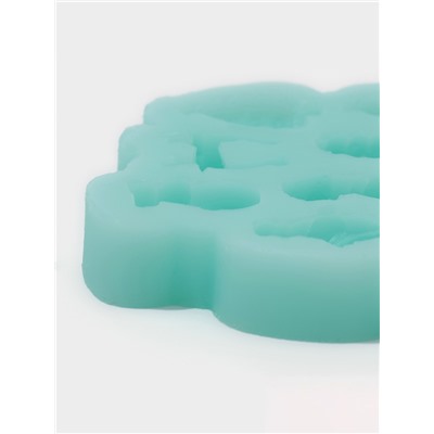 Молд для заливки новогодний «Праздник», силикон, 8×8 см, бирюзовый