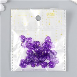 Бусины для творчества пластик "Шляпка для бусин" набор 50 шт прозрачный фиолет 0,4х1х1 см