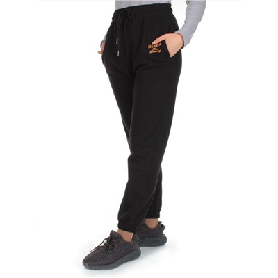 J-01 BLACK Брюки спортивные женские (85% хлопок, 15% полиэстер)