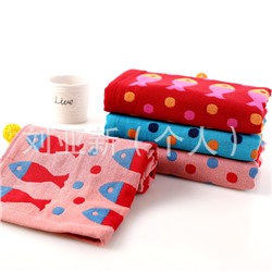 Zhiyang towel color knitted jacquard three-layer gauze small fish face towel adult face towel wholesale skin-friendly and soft hair