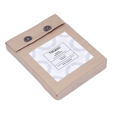 Набор наволочек из премиального сатина бежевого цвета из коллекции Essential, 50х70 см