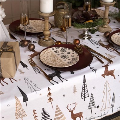 Скатерть новогодняя «Доляна» X-Mas 146×110± 3 см, 100% хлопок, рогожка 164 г/м²