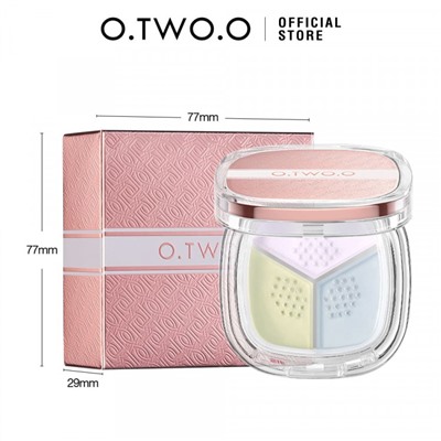 Трехцветная пудра O.TWO.O Loose Powder #02 Персиково-розовый