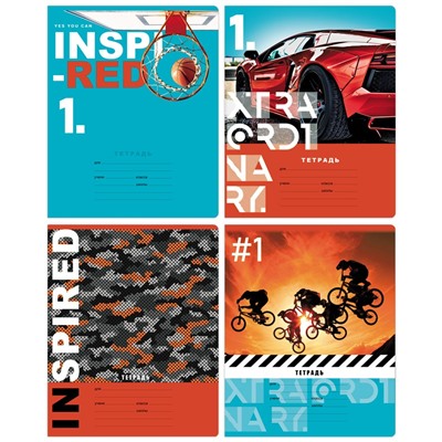 Тетрадь 12л., клетка BG "Inspired", выб. лак