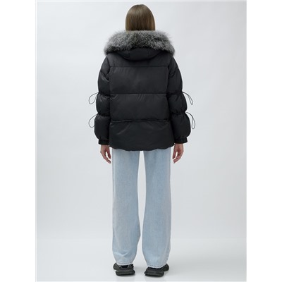 Полупальто женское зимнее с чернобуркой люкс класса черного цвета 1313Ch