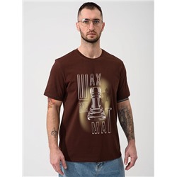 Мужская футболка "Шах и мат" 2439-К / Коричневый