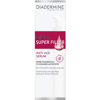 Diadermine Lift+ Super Filler Serum Высококонцентрированная гиалуроновая Супер сыворотка для нормальной, сухой и чувствительной кожи 30 г