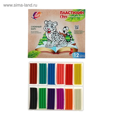 Пластилин «Луч. ZOO», 12 цветов, 180 г