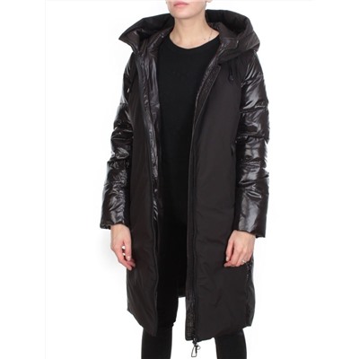 2235 BLACK Пальто женское зимнее AKIDSEFRS (200 гр. холлофайбера)