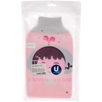 Мочалка - варежка массажная  "Premium - МОЯ СЕМЬЯ", доченька, 24,5*15,5см  (ZIPпакет)