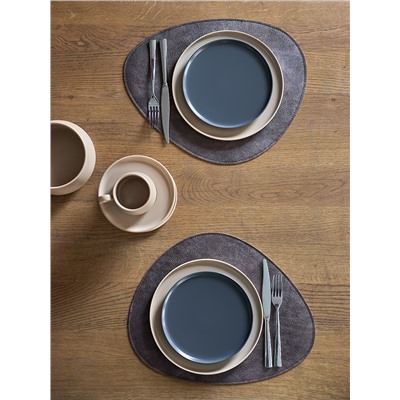 Набор из 2-х двухсторонних сервировочных салфеток Drop, 33х41 см, шоколадный/бежевый