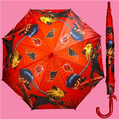 Зонт-трость для девочки с мультгероями полуавтомат Арт 005/2