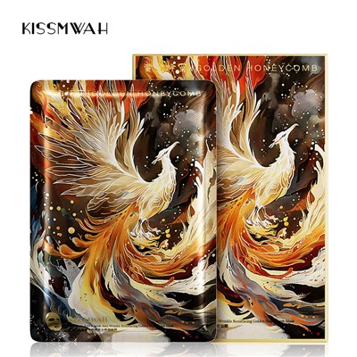 Омолаживающая тканевая маска с золотыми сотами с бозеином KISSMWAH Bose Peptide Golden Honeycomb Mask, коробка 25 мл×5 шт.