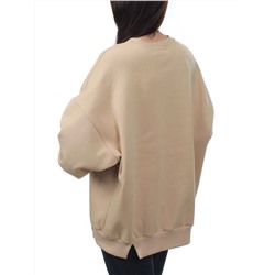 2813 BEIGE/GREEN Толстовка женская (95% хлопок, 5% спандекс)