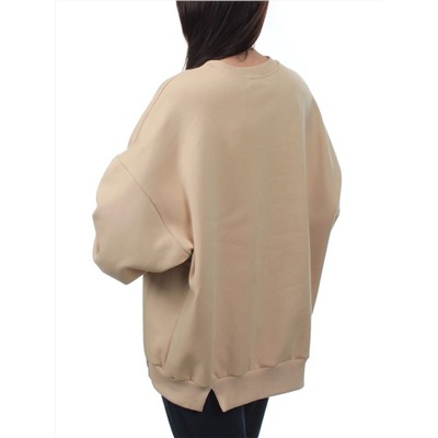 2813 BEIGE/GREEN Толстовка женская (95% хлопок, 5% спандекс)