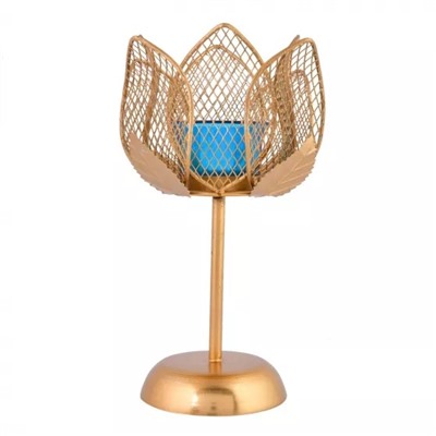 Подсвечник Лотос, Metal Lotus Tealight Candle Holder Stand, произв. CraftVatika