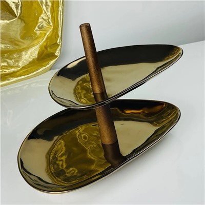 232-019 Двухъярусная этажерка 29,5/24см в под.уп.(х10)Фарфор