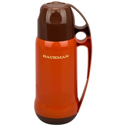 Термос BACKMAN BM-0901-02 обьем 1,0л стекло 2 чашки в комплекте (12) оптом