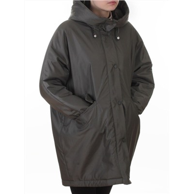 8020  GREY/GREEN Куртка демисезонная женская (100 гр. холлофайбер)