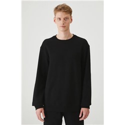 Longsleeve bawełniany męski z fakturą kolor czarny