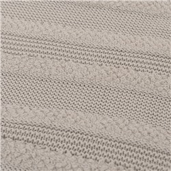 Плед из хлопка с буклированной вязкой светло-серого цвета из коллекции Essential, 130х170 см
