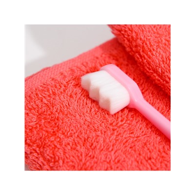 Сверхмягкая зубная щётка, 10000 щетинок, ребристая, розовая