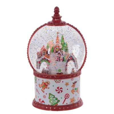 GAEM Фигурка декор в шаре "Пряничный дом" (свет, вьюга, муз, движ, AA х3 н/п +USB), D16 cм, L15 W15 H27 с