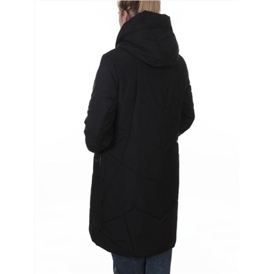 A618 BLACK Пальто зимнее женское (верблюжья шерсть, 120 гр. холлофайбер)