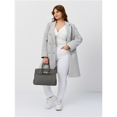 Пальто женское демисезонное 26897 (сильвер/ёлочка)