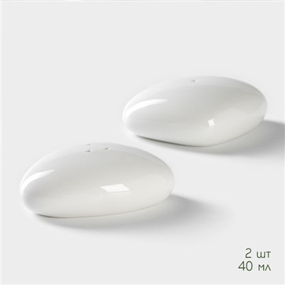 Набор для специй BellaTenero, 3 предмета: солонка 40 мл, перечница 40 мл, подставка, на бамбуковой подставке, фарфор, белый