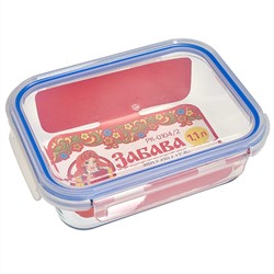 Форма для запекания прямоугольная 1,1 л, 20,8×15,8×7,2 см из жаропрочного стекла с герметичной крышкой РК-0104/2 "ЗАБАВА"