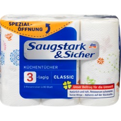 Saugstark&Sicher Кухонное полотенцае Jumbo 3-lagig, 3x80 Blatt, 240 листов