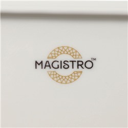 Блюдо сервировочное Magistro Kingdom, 38.5×23.5×2.5 см, фарфор, белое